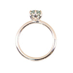 0.97ct Untreated Round Precision Cut Aqua Montana Sapphire Lotus Solitaire in 14k Yellow Gold