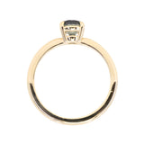 0.98ct Deep Teal Blue to Purple Montana Sapphire Low Profile 4 Prong Solitaire in 14k Yellow Gold