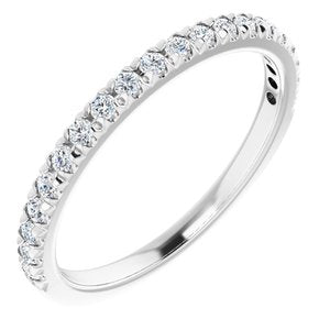 Straight Diamond Wedding Band - French Set Diamond Women's Wedding Band