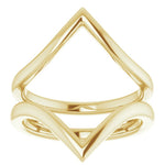 Hills and Valleys- Pointed Ring Jacket in Solid Recycled 14k Gold