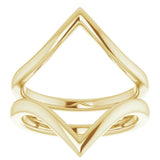 Hills and Valleys- Pointed Ring Jacket in Solid Recycled 14k Gold