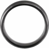 Beveled Edge Black Tungsten Ring - 6mm Band