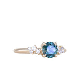 1.06ct Round Blue Montana Sapphire and Diamond Starry Night Low Profile Solitaire in 14k Yellow Gold