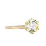 1.96ct Round Bicolor Yellow Blue Montana Sapphire Lotus Solitaire in 18k Yellow Gold