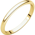 Half Round Wedding Band in yellow gold