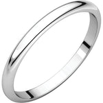 Half Round Wedding Band in platinum