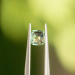 0.80CT CUSHION CUT MONTANA SAPPHIRE, PARTI SPRING GREEN WITH LIGHT BLUE, 5.31X3.56MM