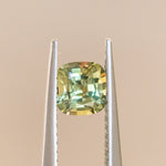 0.80CT CUSHION CUT MONTANA SAPPHIRE, PARTI SPRING GREEN WITH LIGHT BLUE, 5.31X3.56MM