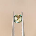 0.80CT CUSHION CUT MONTANA SAPPHIRE, PARTI SPRING GREEN WITH LIGHT BLUE, 5.31X3.56MM