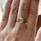 1.05ct Round Precision Cut Light Blue Montana Sapphire Lotus Solitaire in 14k Yellow Gold