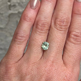 SET IN RING. 1.49CT ELONGATED FANCY CUSHION MONTANA SAPPHIRE, PARTI SPRING GREEN TEAL, 7.3X6.1MM, EARLY ACCESS