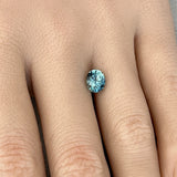 1.65CT OVAL PRECISION CUT MONTANA SAPPHIRE, BI-COLOR TEAL, 7.3X6.2MM