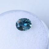 1.39CT OVAL PRECISION CUT MONTANA SAPPHIRE, MEDIUM TEAL BLUE GREEN, 6.9X6X4MM