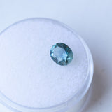 1.39CT OVAL PRECISION CUT MONTANA SAPPHIRE, MEDIUM TEAL BLUE GREEN, 6.9X6X4MM