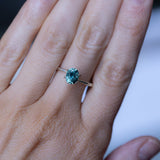 1.39CT OVAL PRECISION CUT MONTANA SAPPHIRE, MEDIUM TEAL BLUE GREEN, 6.9X6X4MM