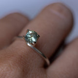 0.91CT ELONGATED CUSHION PRECISION CUT MONTANA SAPPHIRE, GREEN YELLOW, 6X5X3.5MM
