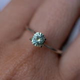 0.91CT ELONGATED CUSHION PRECISION CUT MONTANA SAPPHIRE, GREEN YELLOW, 6X5X3.5MM
