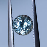1.44CT ROUND PRECISION CUT MONTANA SAPPHIRE, WHITE BRILLIANT, 6.56X4.50MM