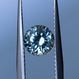 1.44CT ROUND PRECISION CUT MONTANA SAPPHIRE, WHITE BRILLIANT, 6.56X4.50MM
