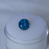 2.12CT ROUND MONTANA SAPPHIRE, VIBRANT OCEAN TEAL BLUE, 7.69X5.03MM