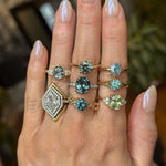 1.70ct Unheated Montana Sapphire Low Profile Six Prong Split Shank Solitaire in 18k Yellow Gold