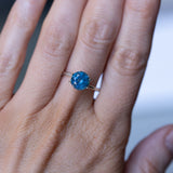 2.12CT ROUND MONTANA SAPPHIRE, VIBRANT OCEAN TEAL BLUE, 7.69X5.03MM