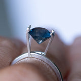 2.12CT ROUND MONTANA SAPPHIRE, VIBRANT OCEAN TEAL BLUE, 7.69X5.03MM