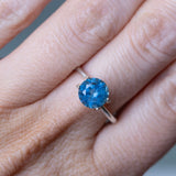 2.12CT ROUND MONTANA SAPPHIRE, VIBRANT OCEAN TEAL BLUE, 7.69X5.03MM