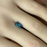1.54CT ELONGATED PRECISION "SCISSOR" CUT MONTANA SAPPHIRE, TEAL BLUE, 7.9X4.9MM