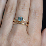 1.06ct Round Blue Montana Sapphire and Diamond Starry Night Low Profile Solitaire in 14k Yellow Gold