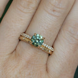 4 Prong Solitaire with Pavé Set Diamonds, Stackable - Setting