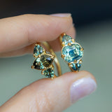 Antique Compass Set Sapphire Side Stones Low Profile - Setting
