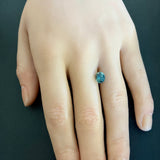 1.65CT OVAL PRECISION CUT MONTANA SAPPHIRE, BI-COLOR TEAL, 7.3X6.2MM
