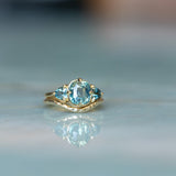 Antique Compass Set Sapphire Side Stones Low Profile - Setting