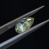 2.22CT PRECISION CUT PEAR MONTANA SAPPHIRE, LIGHT SPRING AND SEAFOAM GREEN, 10.24X7.31X4.61MM