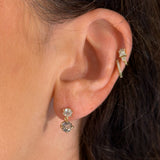 Montana Sapphire and Lab Grown Diamond "Raindrop" Earrings in 14k Yellow Gold