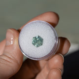 2.60CT FANCY HEXAGON MONTANA SAPPHIRE, AQUA TEAL BLUE GREEN, UNHEATED, 7.8MM