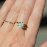 2.60CT FANCY HEXAGON MONTANA SAPPHIRE, AQUA TEAL BLUE GREEN, UNHEATED, 7.8MM