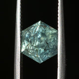 2.60CT FANCY HEXAGON MONTANA SAPPHIRE, AQUA TEAL BLUE GREEN, UNHEATED, 7.8MM