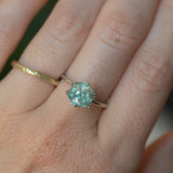 2.60CT FANCY HEXAGON MONTANA SAPPHIRE, AQUA TEAL BLUE GREEN, UNHEATED, 7.8MM