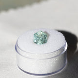 2.60CT FANCY HEXAGON MONTANA SAPPHIRE, AQUA TEAL BLUE GREEN, UNHEATED, 7.8MM