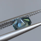 1.16CT PRECISION RADIANT CUT MONTANA SAPPHIRE, TEAL BLUE, 6.57X4.56X4.16MM
