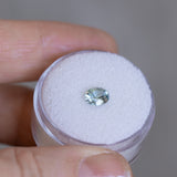 0.84CT FANCY OVAL PRECISION CUT MONTANA SAPPHIRE, SILVERY BLUE, 6.01X3.88MM