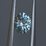 0.84CT FANCY OVAL PRECISION CUT MONTANA SAPPHIRE, SILVERY BLUE, 6.01X3.88MM