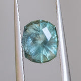 1.56CT FANCY ELONGATED PRECISION CUT CUSHION MONTANA SAPPHIRE, TEAL GREEN, 7.3X6.3X4.6MM