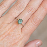 1.56CT FANCY ELONGATED PRECISION CUT CUSHION MONTANA SAPPHIRE, TEAL GREEN, 7.3X6.3X4.6MM