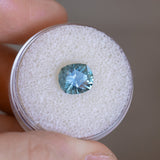 2.36CT FANCY PRECISION CUSHION MONTANA SAPPHIRE, LIGHT OCEAN BLUE, 8.35X7.15X5.17MM