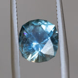 2.36CT FANCY PRECISION CUSHION MONTANA SAPPHIRE, LIGHT OCEAN BLUE, 8.35X7.15X5.17MM