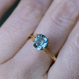 2.17CT CUSHION CUT MONTANA SAPPHIRE, BLUE GREY, 7.23X6.46X4.73MM, UNTREATED