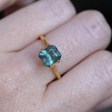 2.46CT RADIANT CUT MONTANA SAPPHIRE, TEAL BLUE GREEN-GREY, 7.71X7.07X5MM, UNTREATED